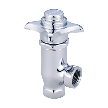 CENTRAL BRASS Self-Close Angle Stop, NPT, Polished Chrome, Overall Height: 4.5" 0333-1/2